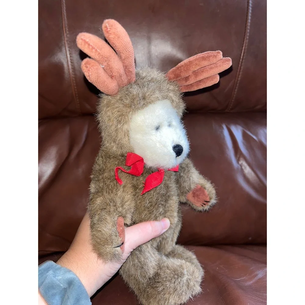 TBC LTD Plush Reindeer‎ Bear Christmas Holiday Stuffed Animal Red Bow